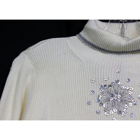 NWT 2005 Gymboree Princess Snow Drop Ribbed Knit Sweater Turtleneck Sequin Snowf - Picture 5 of 8